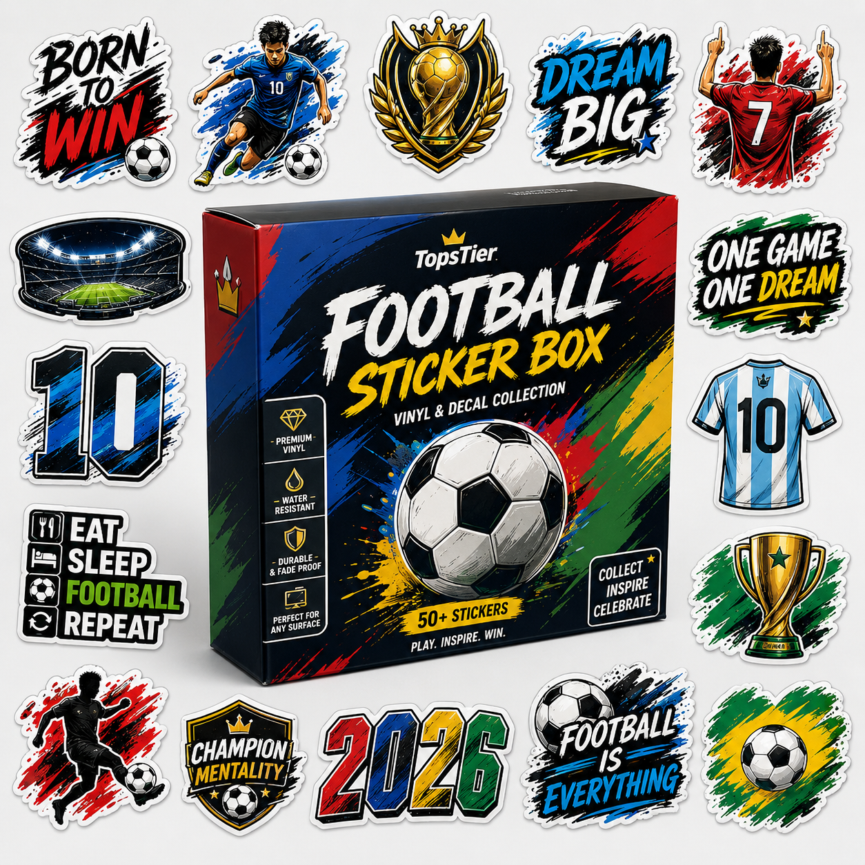 2026 TopTier FIFA World Cup Sticker Box – 25 Sticker Packs – Includes Amazon Parallel Inserts – Official Tournament Collection