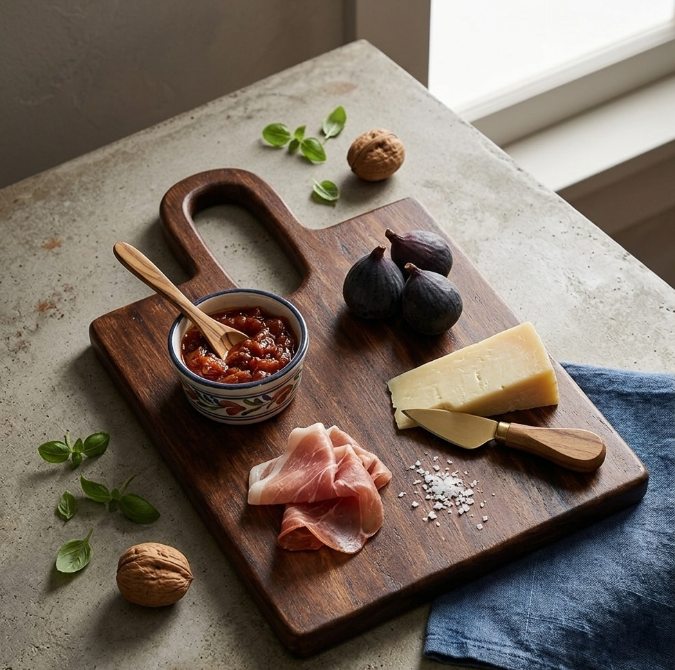 Premium Sheesham Wood Cutting Board with Handle – Handcrafted Chopping & Serving Board for Kitchen