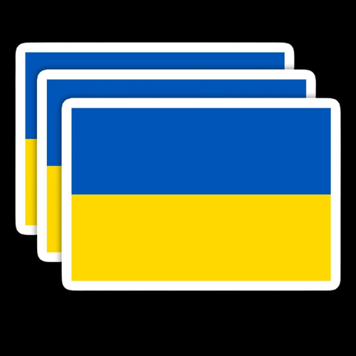 (3PCS) Ukraine Flag stickers, Countries Flag Stickers - Waterproof Vinyl Decals For Laptops, Tumblers, Water Bottles, Books, Scrapbooks, Size 3 x 2 Inch