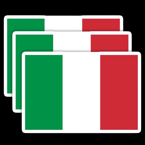 (3PCS) Italy Flag stickers, Countries Flag Stickers - Waterproof Vinyl Decals For Laptops, Tumblers, Water Bottles, Books, Scrapbooks, Size 3 x 2.1 Inch