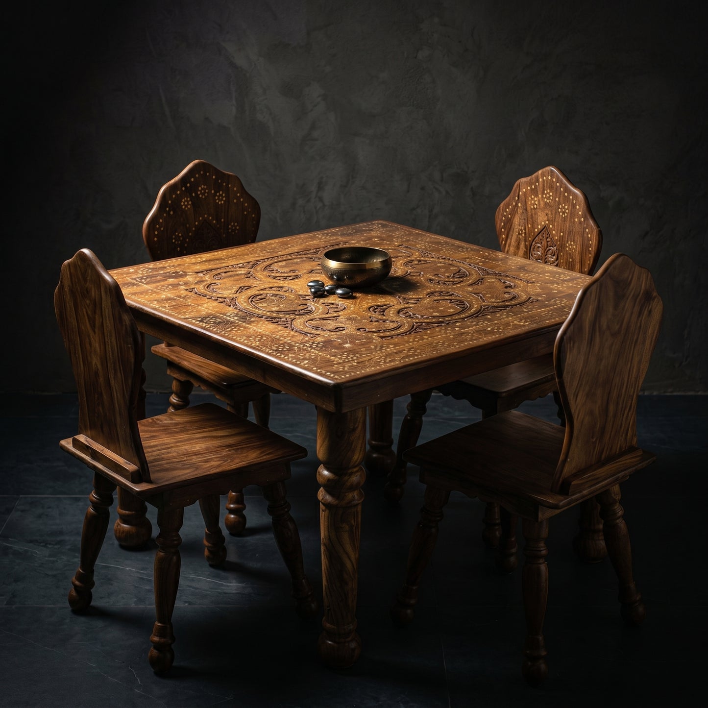 Premium Wooden Dining Table Set with 4 Chairs