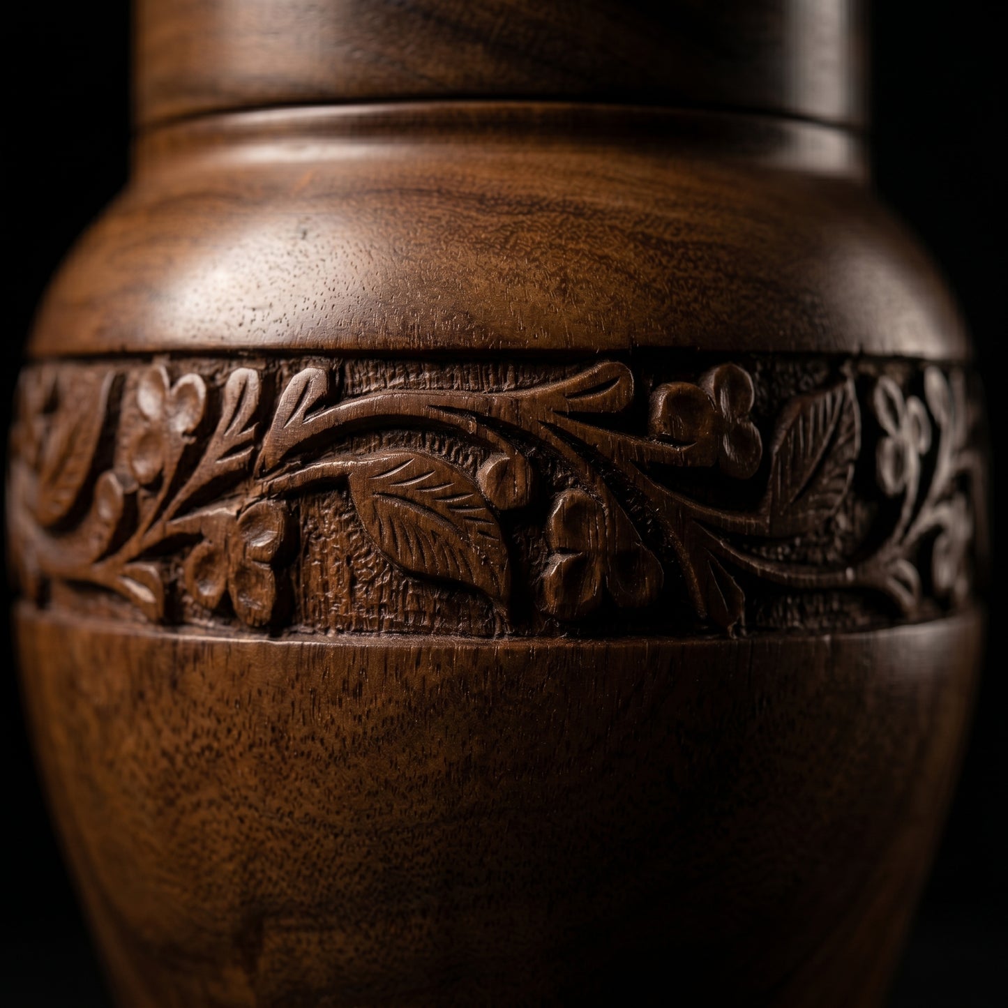 Handcrafted Wooden Multipurpose Storage Jar – Luxury Carved Sheesham Wood Container