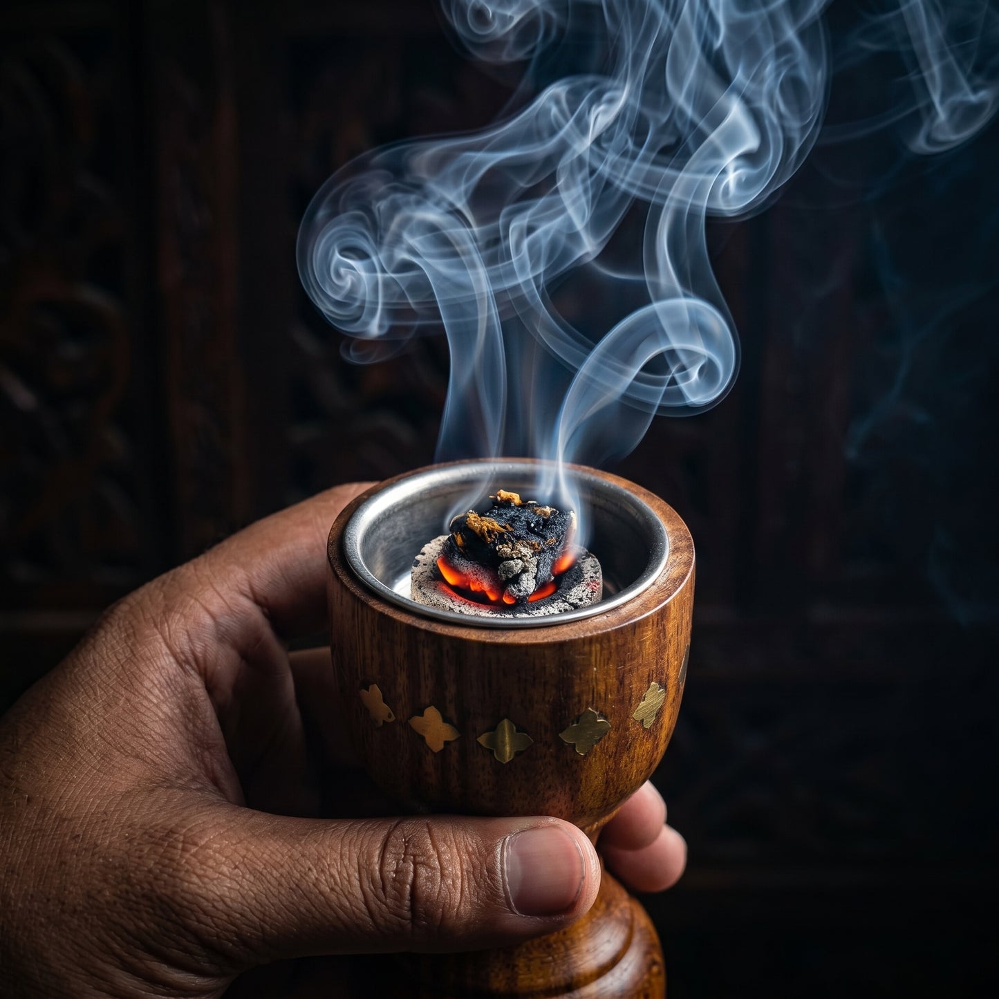 Luxury Handcrafted Wooden Bakhoor Burner Cup – Premium Oud & Incense Holder