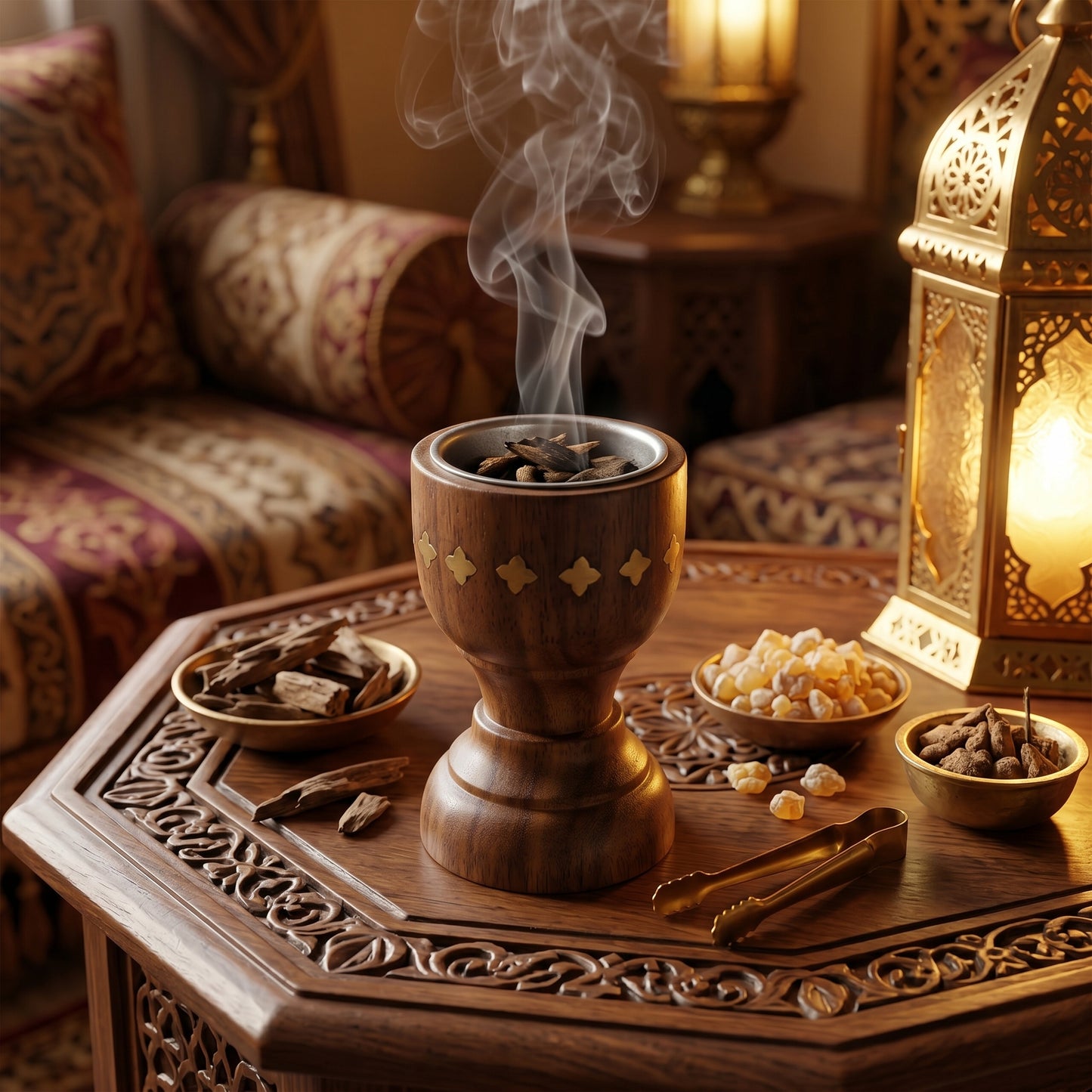 Luxury Handcrafted Wooden Bakhoor Burner Cup – Premium Oud & Incense Holder