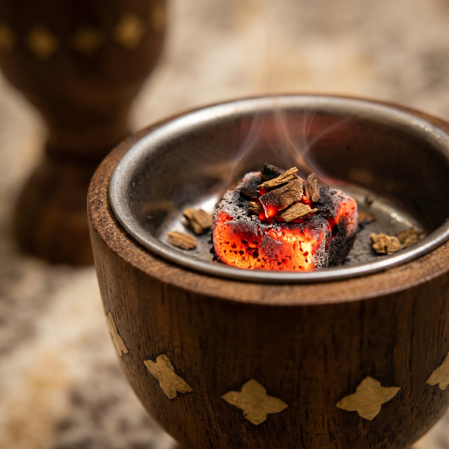 Luxury Handcrafted Wooden Bakhoor Burner Cup – Premium Oud & Incense Holder