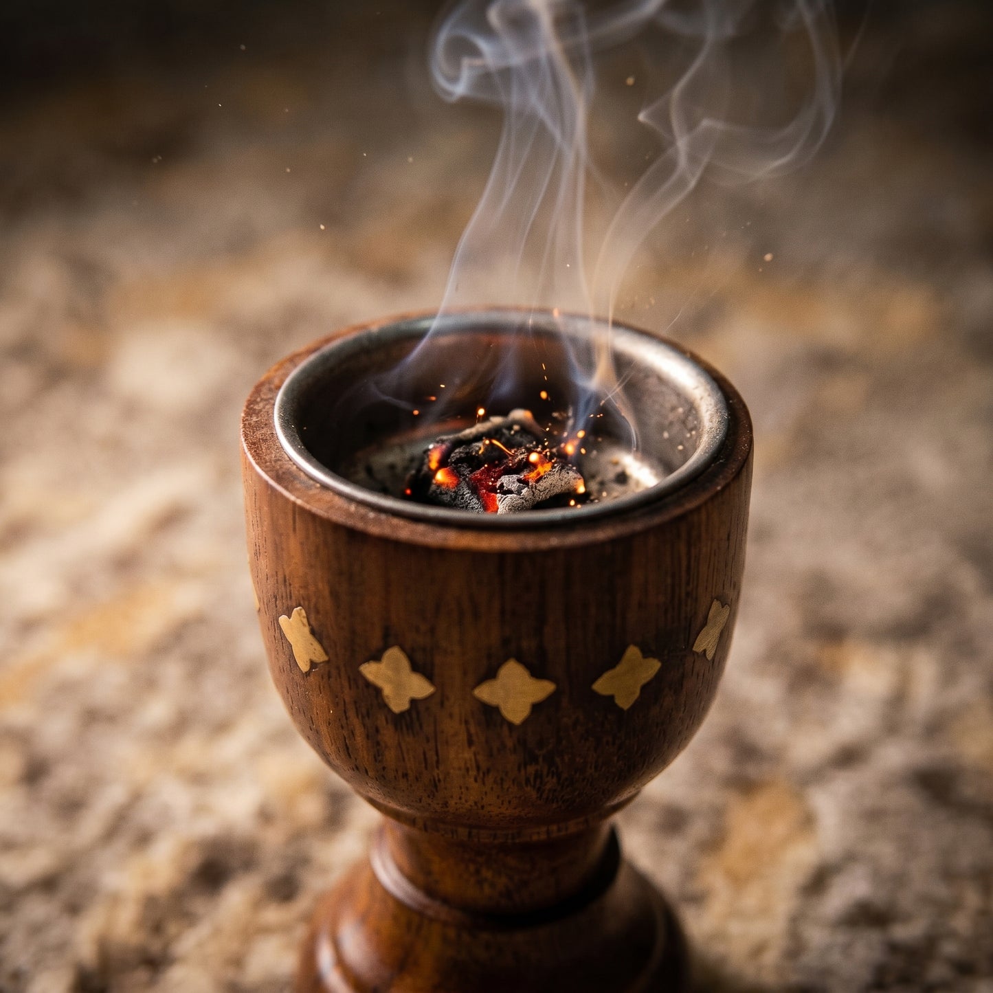 Luxury Handcrafted Wooden Bakhoor Burner Cup – Premium Oud & Incense Holder