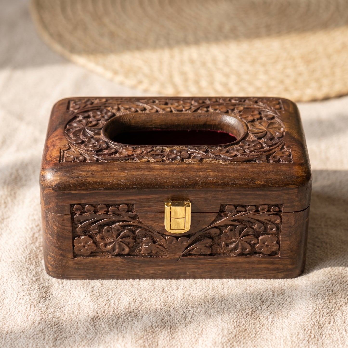 Premium Handcrafted Wooden Tissue Box Holder