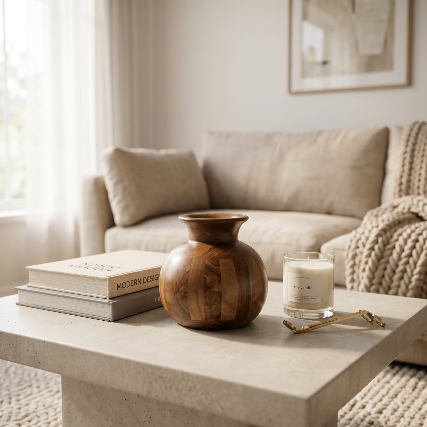 Premium Handcrafted Wooden Flower Vase