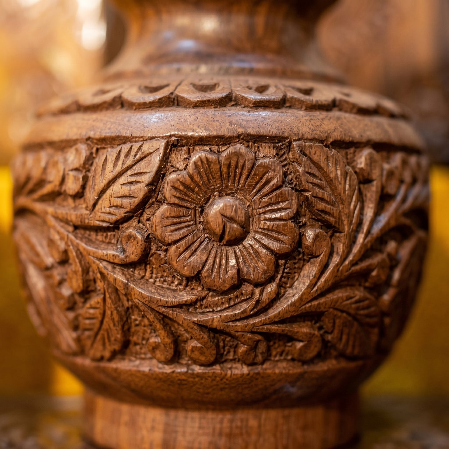 Hand Carved Wooden Vase Set – 3 Sizes