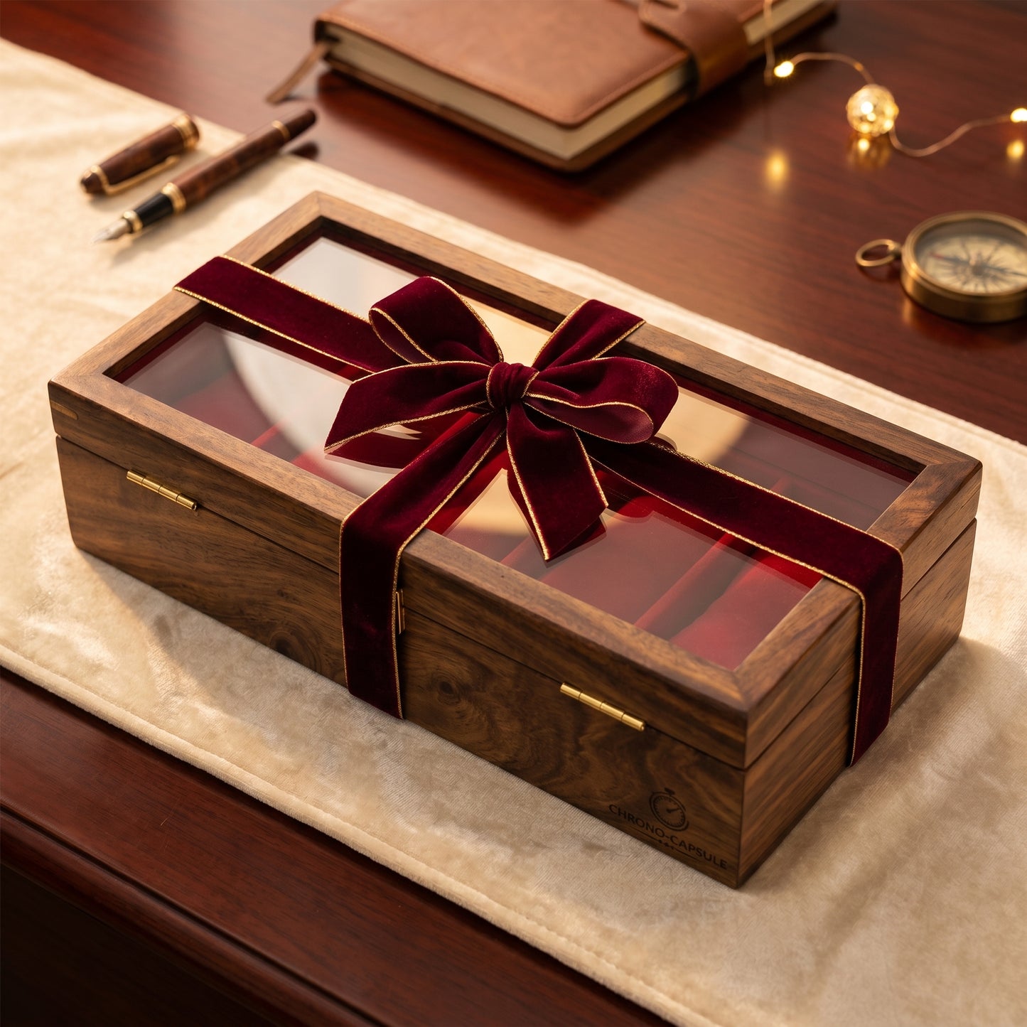 Luxury Handcrafted Sheesham Wood Watch Box Organizer – 5 Slot Glass Display Watch Storage Case