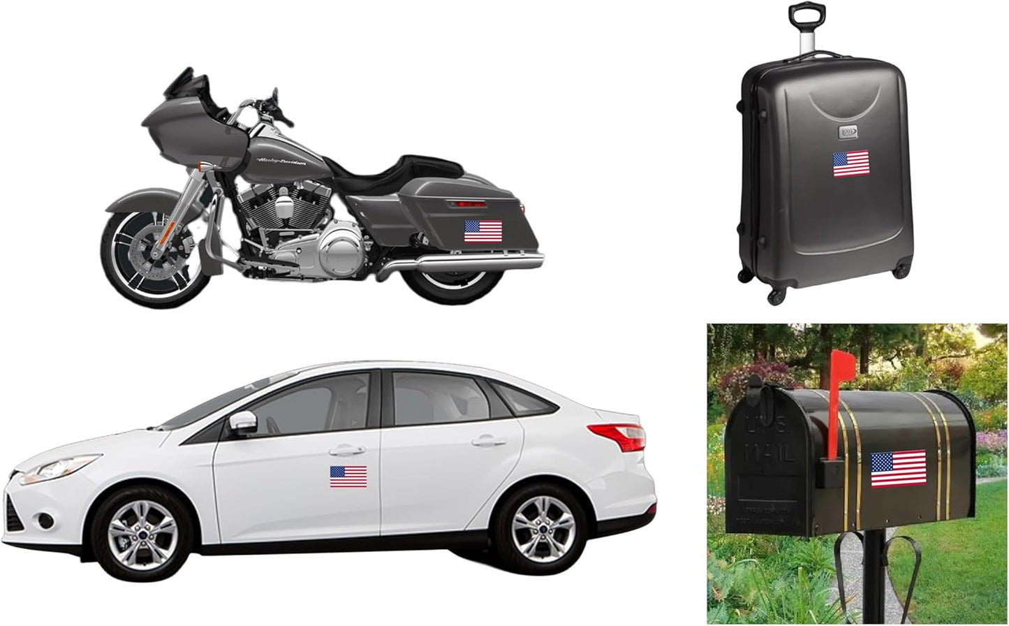 Reflective American Flag Stickers - 3-Pack, 5x3 Inches - Durable & Waterproof Decals for Vehicles & Personal Items，Car Bumper/Truck/Motorcycle/Helmet/Laptop/Window/Water Bottle/Mail Box