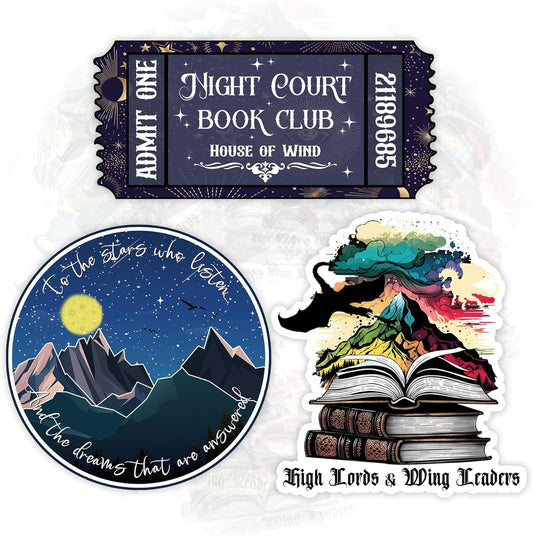 3 Pcs 3 Inches - ACOTAR Inspired Sticker High Lords and Wing Leaders