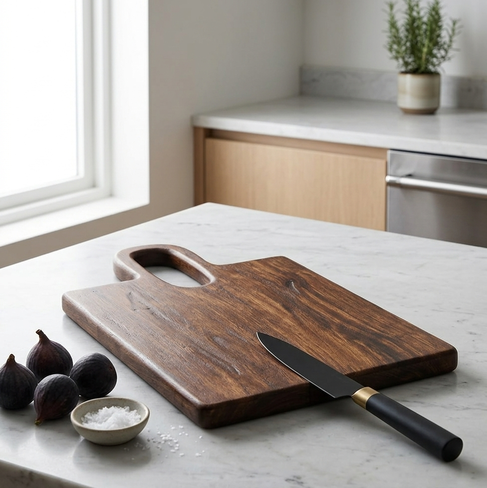 Premium Sheesham Wood Cutting Board with Handle – Handcrafted Chopping & Serving Board for Kitchen