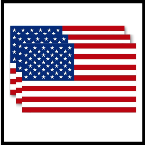 Reflective American Flag Stickers - 3-Pack, 5x3 Inches - Durable & Waterproof Decals for Vehicles & Personal Items，Car Bumper/Truck/Motorcycle/Helmet/Laptop/Window/Water Bottle/Mail Box