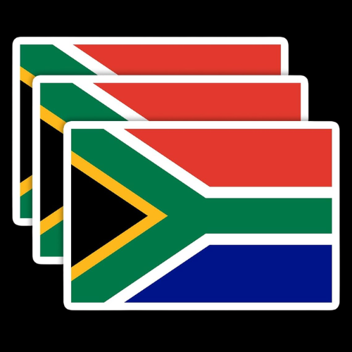 (3PCS) South Africa Flag stickers, Countries Flag Stickers - Waterproof Vinyl Decals For Laptops, Tumblers, Water Bottles, Books, Scrapbooks, Size 3 x 2 Inch