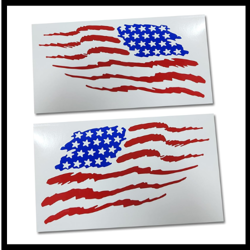 Brush USA American Flag Vinyl Decal Sticker (Red & Blue, 3" x 5")