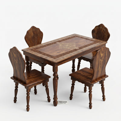 Premium Wooden Dining Table Set with 4 Chairs