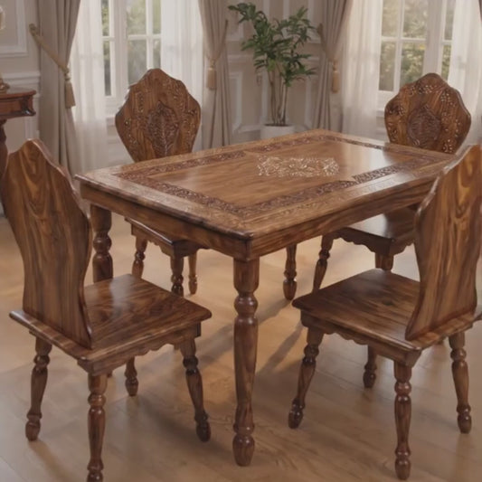 Premium Wooden Dining Table Set with 4 Chairs