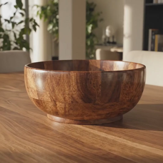 Handcrafted Wooden Salad Bowl – Premium Natural Serving Bowl