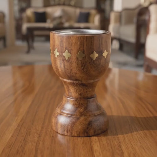 Luxury Handcrafted Wooden Bakhoor Burner Cup – Premium Oud & Incense Holder