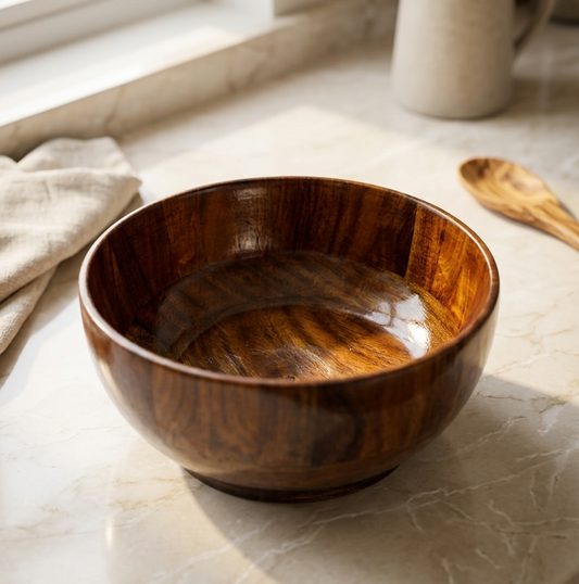 Handcrafted Wooden Salad Bowl – Premium Natural Serving Bowl