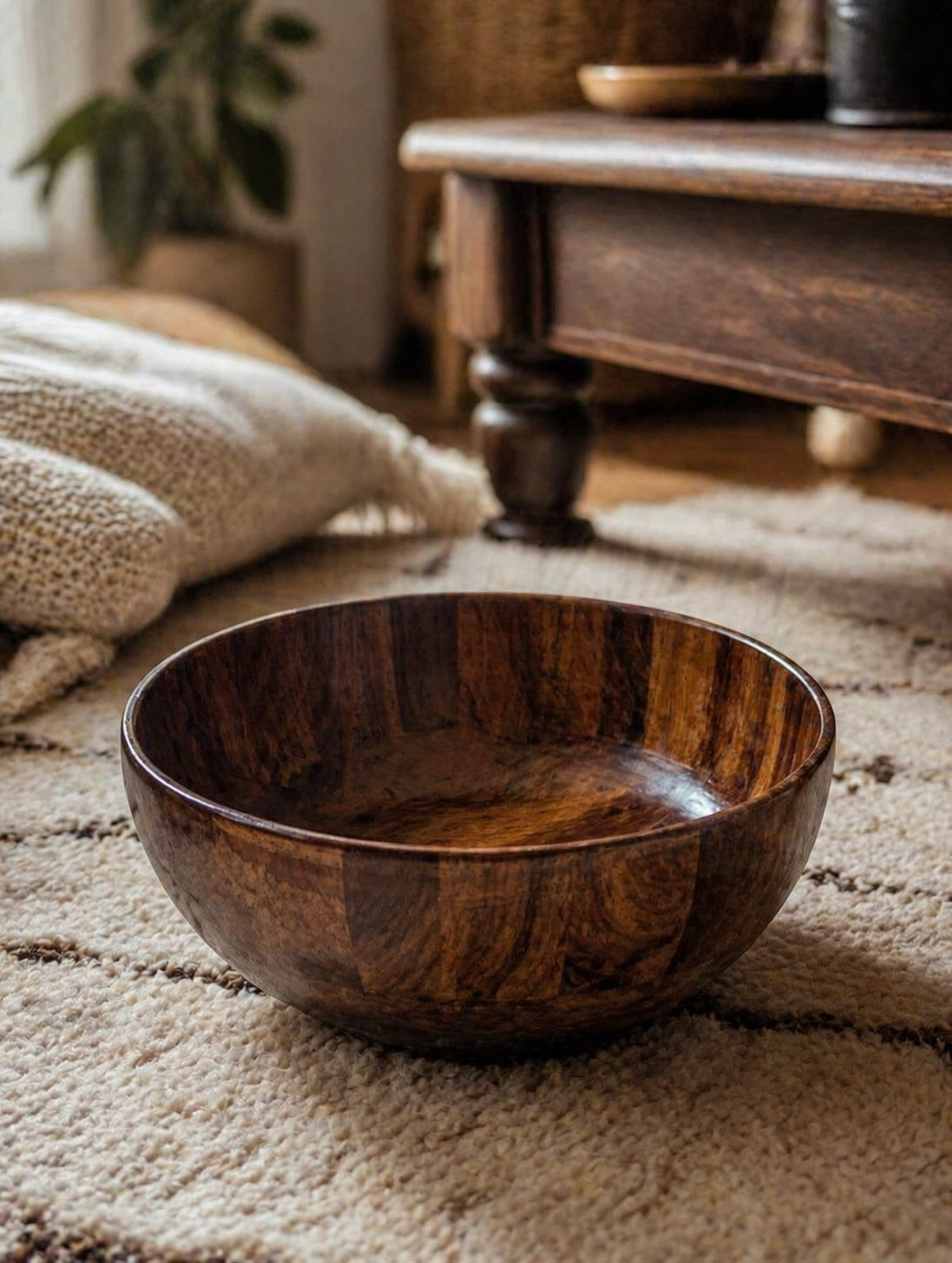 Handcrafted Wooden Salad Bowl – Premium Natural Serving Bowl