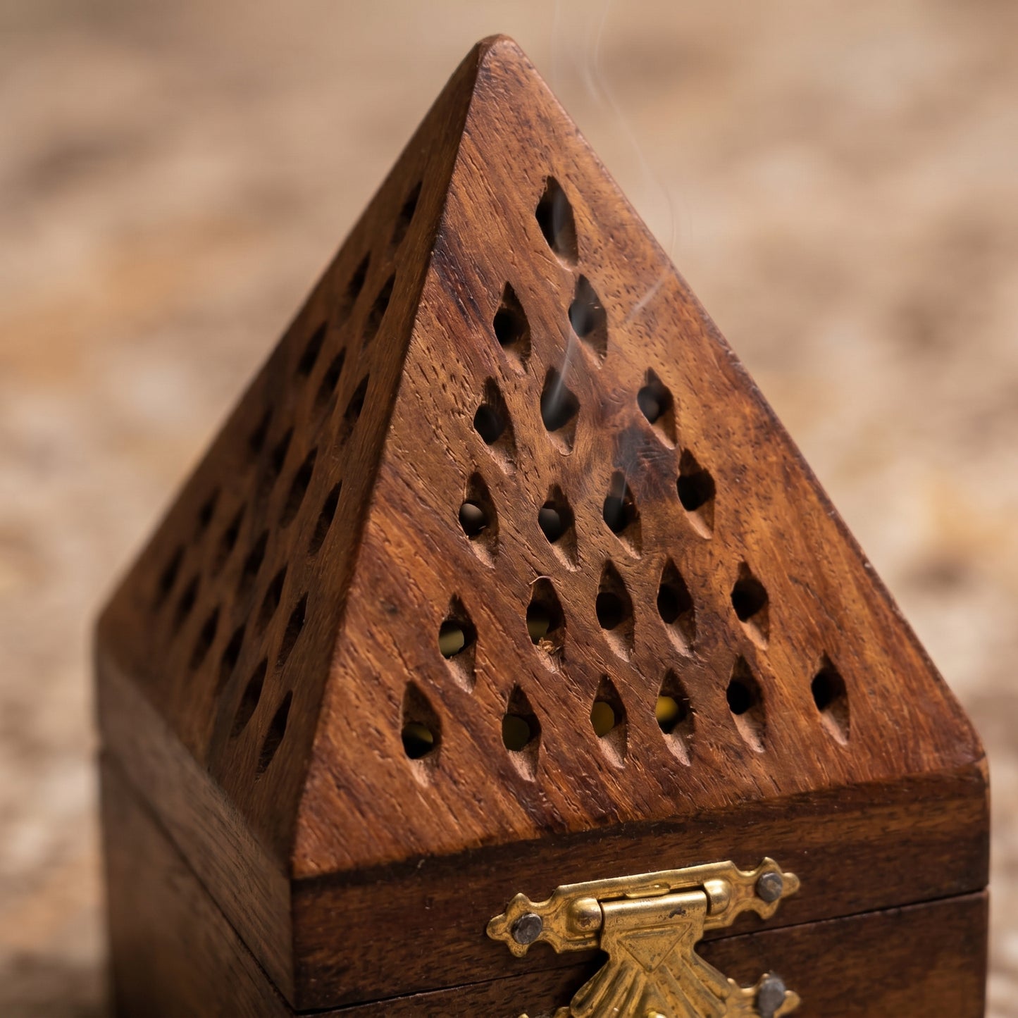 Premium Handcrafted Wooden Bakhoor Burner – Luxury Incense Burner Box with Brass Bowl