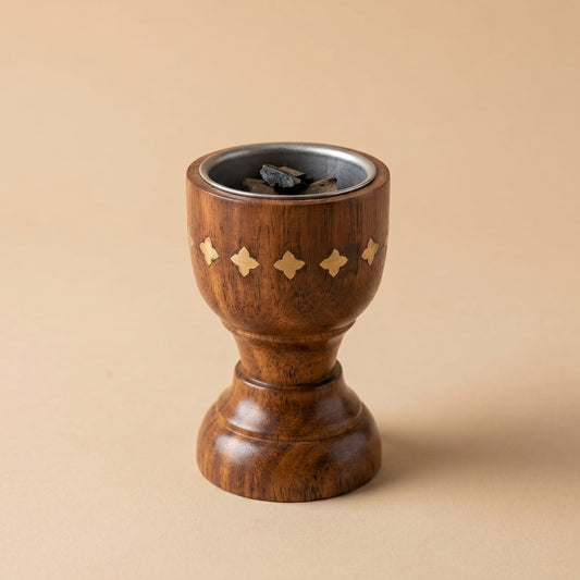 Luxury Handcrafted Wooden Bakhoor Burner Cup – Premium Oud & Incense Holder