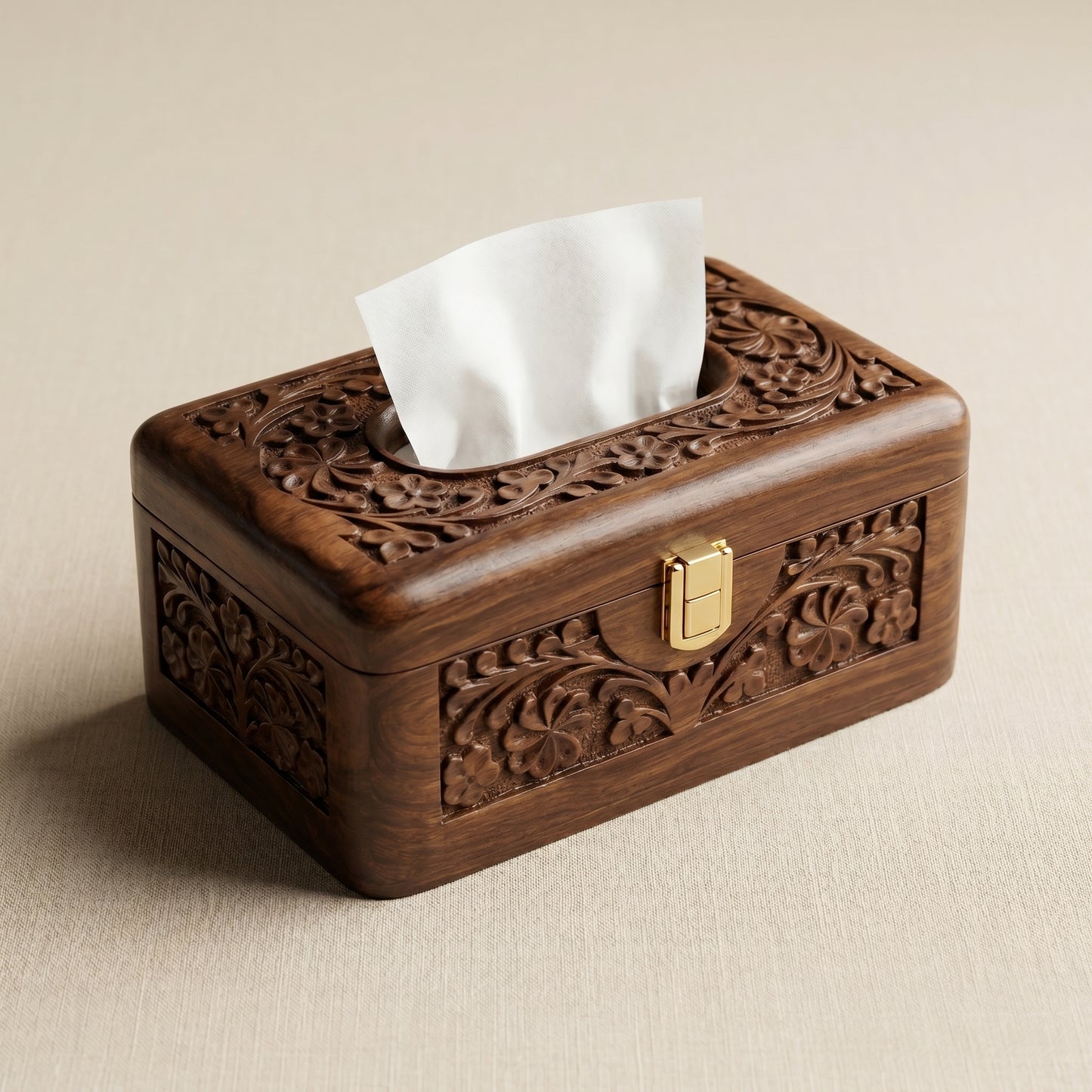 Premium Handcrafted Wooden Tissue Box Holder