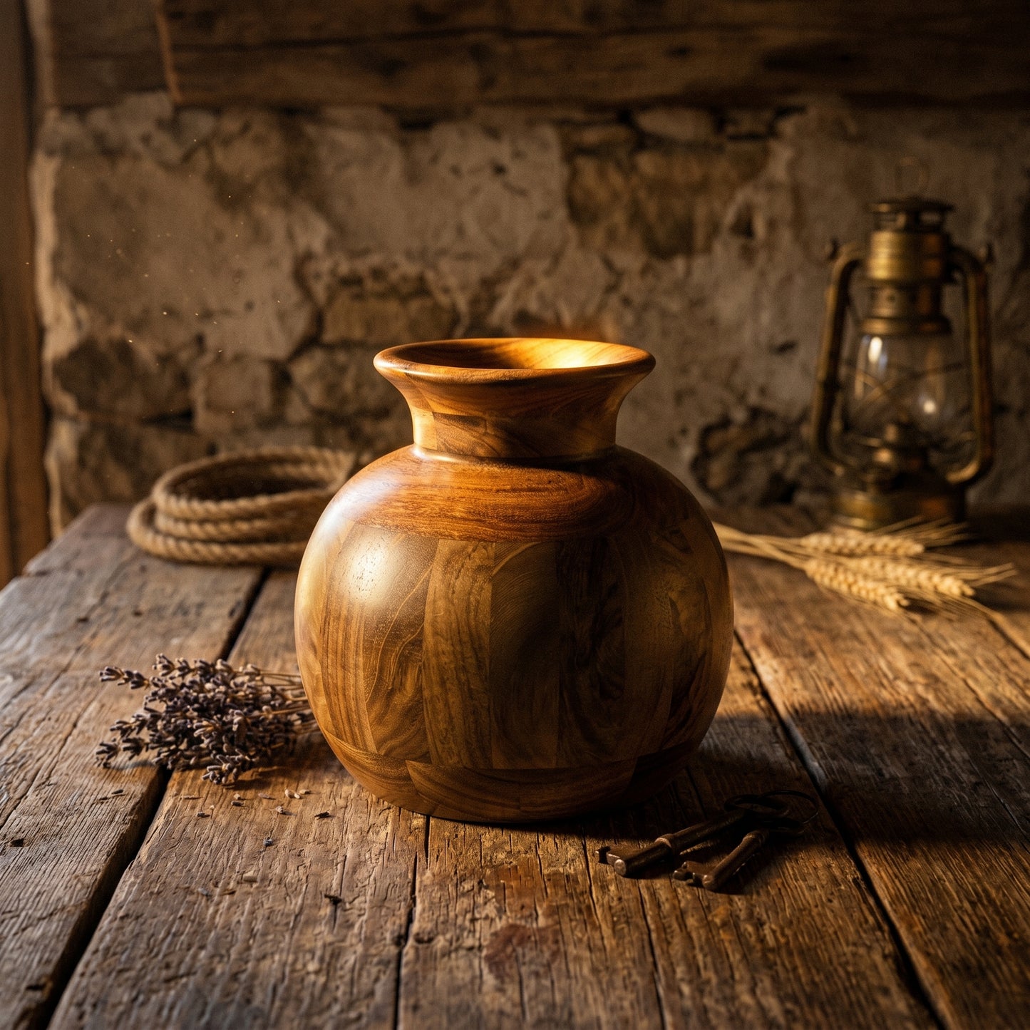 Premium Handcrafted Wooden Flower Vase