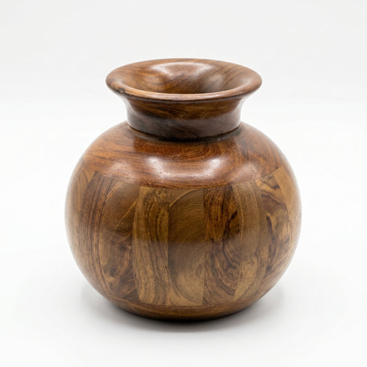 Premium Handcrafted Wooden Flower Vase